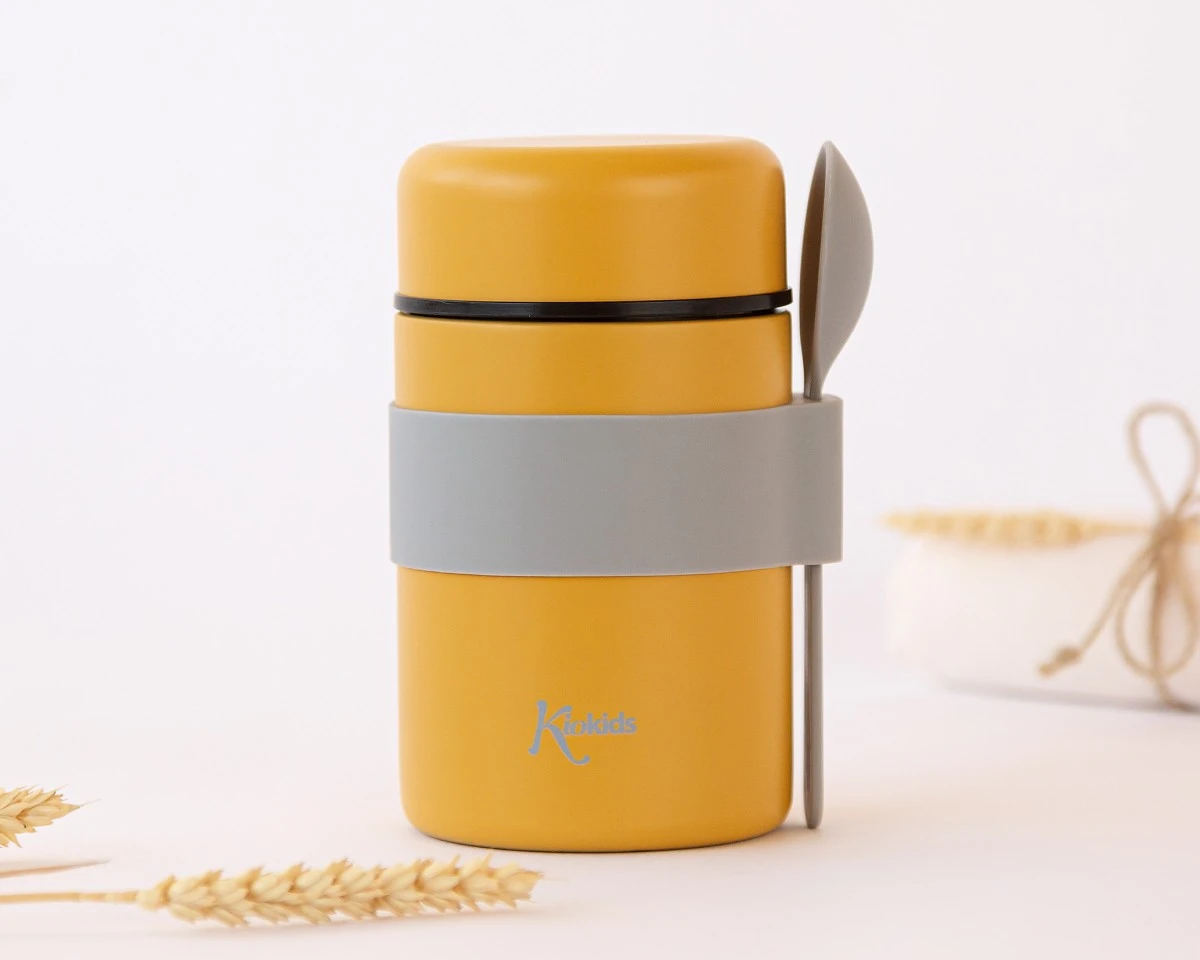 Termo para Líquidos 500 ml.  Mostaza Kiokids